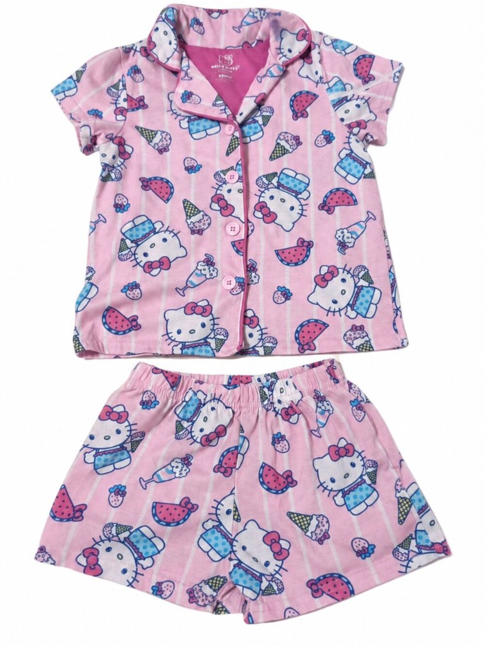 Hello Kitty by Sanrio Girls 2 Piece Pajama Set Pink XS 4/5
